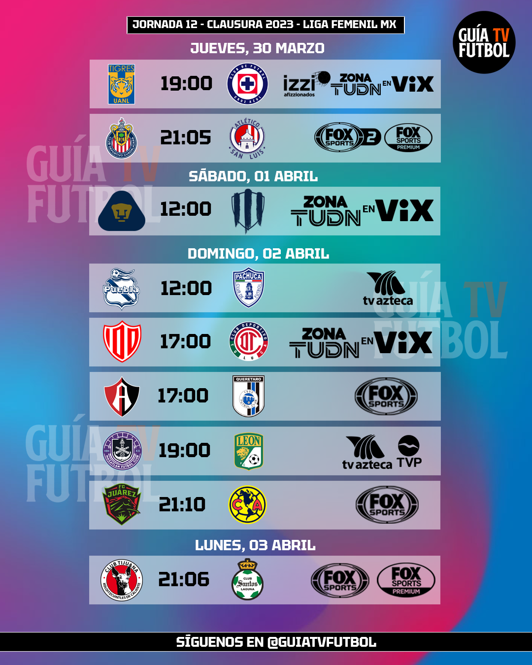 Jornada 12 Liga Mx Femenil Clausura 2023 Fútbol En Vivo México Guía